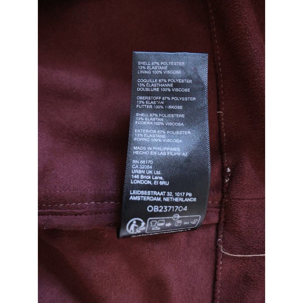 Maeve The Emmy Faux Suede Short Sleeve Mini Swing Dress In Burgundy Size S - Picture 11 of 13